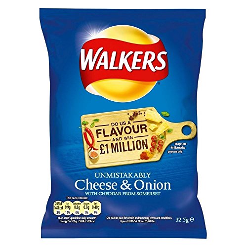Walkers Crisps - Cheese & Onion (32,5 g) - Packung mit 6 von Walkers (Crisps, Snacks & Dips)