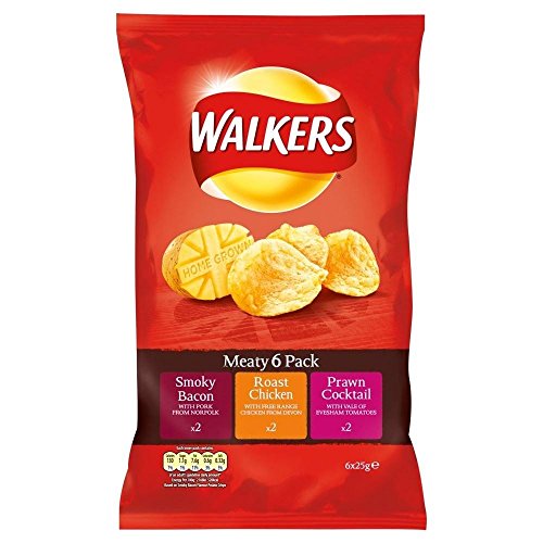 Walkers Crisps - Meaty Variety (6x25g) - Packung mit 6 von Walkers (Crisps, Snacks & Dips)
