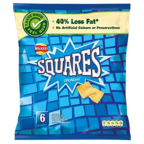 Walkers Squares - Salt & Vinegar (6x22g) - Packung mit 6 von Walkers (Crisps, Snacks & Dips)