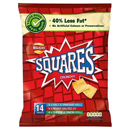 Walkers Squares - Vielfalt (12x22g) - Packung mit 2 von Walkers (Crisps, Snacks & Dips)