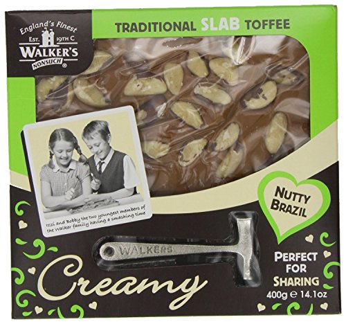 Walkers Nonsuch Nutty Brazil Traditional Slab Toffee 400g - Walkers Nonsuch Nussreich Paranuss Traditionelles Scheibetoffee von Walkers Nonsuch