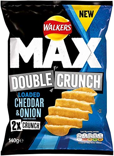 Walkers Max Double Crunch Loaded Cheddar & Zwiebelkartoffeln, 140 g von Walkers
