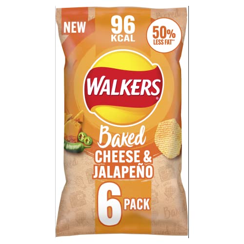 Walkers Ofengebackener Käse & Jalepeno Crisps 6 x 22g (Verpackung kann variieren) von Walkers