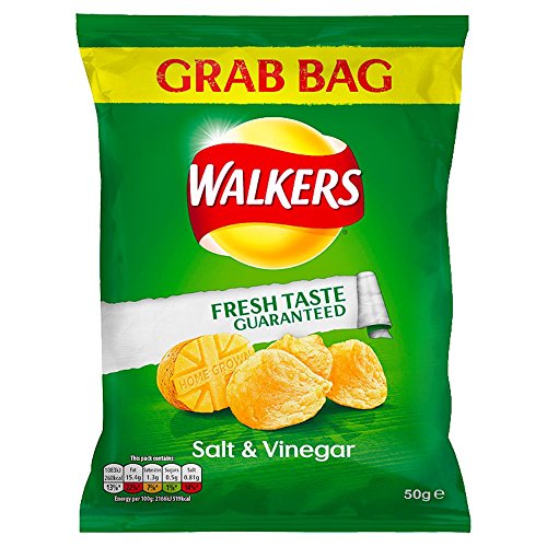 Walkers Salt & Vinegar Flavour Crisps 50g x 64 BAGS (2 FULL BOXES) von Walkers