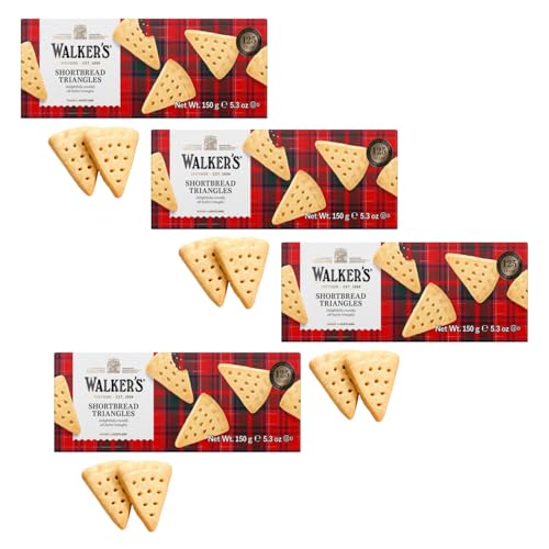 Walkers | Schottische dreieckige Kekse | Mürbeteigkekse Buttersalz - 4 Karton | Traditionelle englische Shortbread-Kekse mit reiner Butter Walkers | Schottische dreieckige Kekse | Mürbeteigkekse Buttersalz - 4 Karton | Traditionelle englische Shortbread-Kekse mit reiner Butter von Walkers
