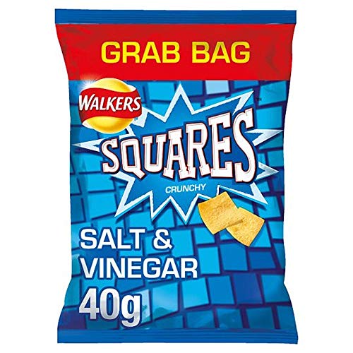 Walkers Squares Crunchy Salt & Vinegar Flavour 40g x 64 BAGS (2 FULL BOXES) von Walkers