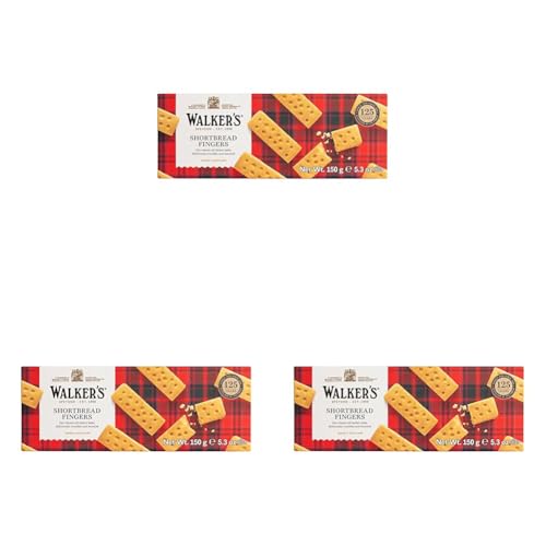 Walkers Traditionelles Schottischem Buttergebäck in Finger-Form, 150g (Packung mit 3) von Walkers