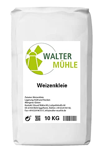 Weizenkleie unbehandelt | Walter Mühle | 10kg (25L) | Premium Bäckerqualität | Natur Pur von Walter Mühle