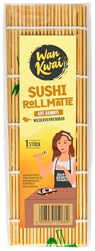 Wan Kwai Bambusmatte für authentisches Sushi - 1 Stück, leicht und langlebig - Ideal für die Zubereitung von verschiedenen Sushi-Rollen. Wan Kwai Bambusmatte für authentisches Sushi - 1 Stück, leicht und langlebig - Ideal für die Zubereitung von verschiedenen Sushi-Rollen. von Wan Kwai