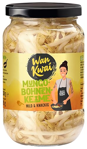 Wan Kwai Mungbohnenkeime 6 x 330g – Geeignet für Suppen, Wok-Gerichte und Salate. Entdecke die Vielseitigkeit dieser zarten Keime in deiner Küche. von Wan Kwai