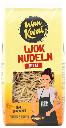 Wan Kwai Wok-Nudeln 250g: Wokgenuss mit echten Eiern, blitzschnell zubereitet für köstliche Pfannengerichte. Einfach, lecker, asiatisch! von Wan Kwai