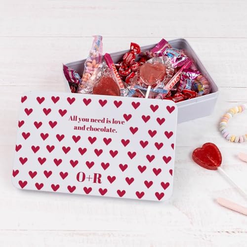 Wanapix | Blechdose mit Süßigkeiten Personalisierte | Originelles Geschenk zum Valentinstag| 21x13x5 cm (1200 ml) - Love von Wanapix