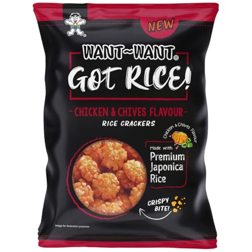 Want Want Chicken und Chivers Crisps Japonica Rice Reiscracker 85g Want Want Chicken und Chivers Crisps Japonica Rice Reiscracker 85g von Want Want
