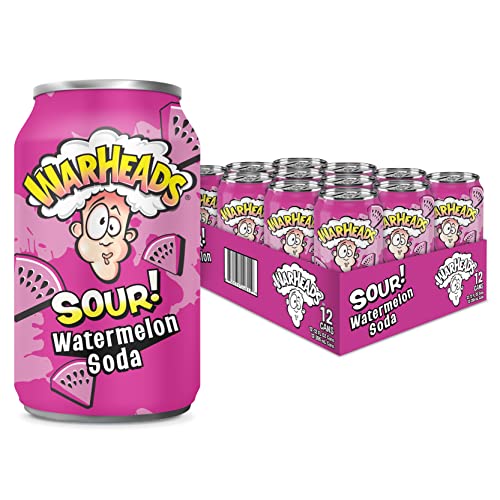 Warheads - Saure fruchtige Soda mit klassischen Kriegskanälen, 12 x 255 ml Dosen (US Import) (Wassermelone), 4260 milliliters, 12 ounces von Warheads