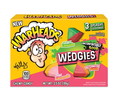 Warheads Wedgies Candy Pack 12 x 99g - Packung mit 12 Einheiten der extrem sauren Warheads Bonbons | 3 Geschmacksrichtungen: Cherry Lemonade, Watermelon Punch und Pink Lemonade. Warheads Wedgies Candy Pack 12 x 99g - Packung mit 12 Einheiten der extrem sauren Warheads Bonbons | 3 Geschmacksrichtungen: Cherry Lemonade, Watermelon Punch und Pink Lemonade. von Warheads