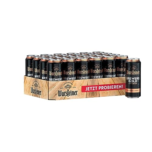Warsteiner Brewers Gold Dosenbier, mild süffiges naturtrübes helles Landbier, EINWEG (24 x 0.5 L Dose) von Warsteiner