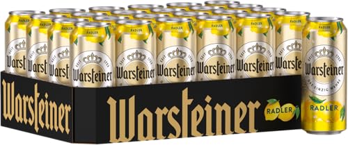Warsteiner Radler Zitrone, natürliches Biermischgetränk, Dosenbier EINWEG (24 x 0.5 L Dose) von Warsteiner