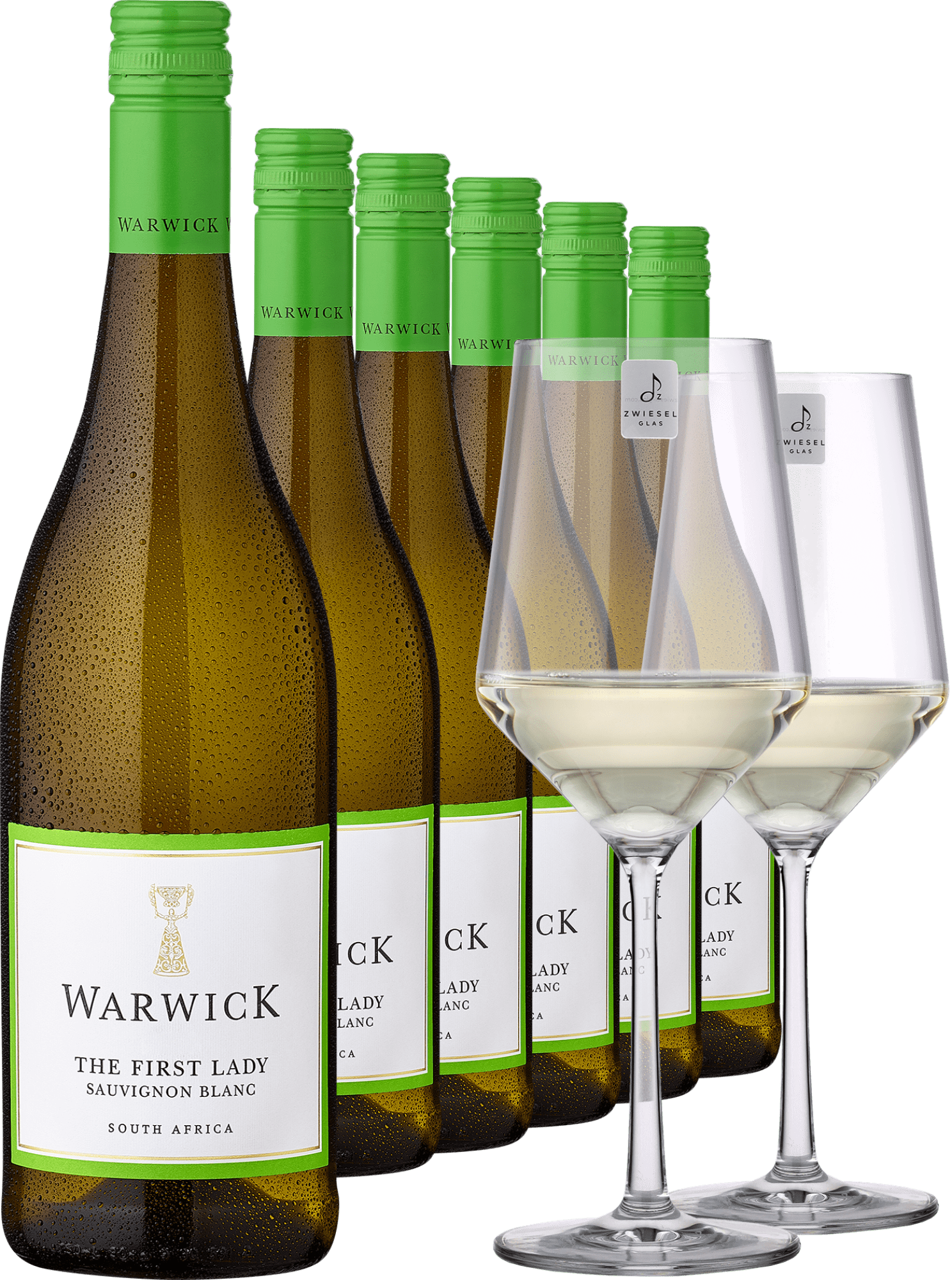 2022 Warwick Estate »The First Lady« Sauvignon Blanc im 6er-Vorratspaket inkl. 2er-Set Zwiesel Glas »PURE« 2022 Warwick Estate »The First Lady« Sauvignon Blanc im 6er-Vorratspaket inkl. 2er-Set Zwiesel Glas »PURE« von Warwick Wine Estate