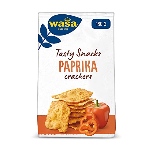 Wasa Delicate Cracker Paprika – Knusperleichte Cracker mit Paprika – 5er Pack (5 x 150g) von Wasa