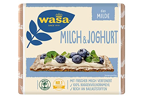 Wasa Knäckebrot Milch & Joghurt aus Roggenvollkornmehl mit Milch verfeinert, 12 x 230g von Wasa