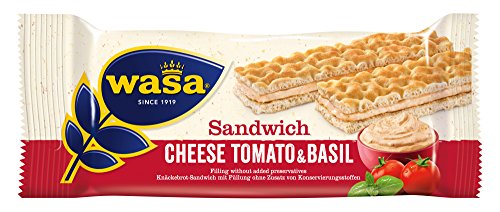 Wasa Knäckebrot Sandwich Käse, Tomate und Basilikum Singlepack, 40 g von Wasa