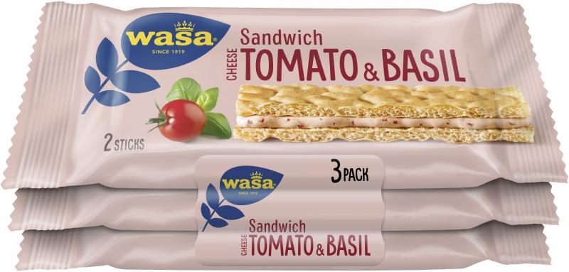 Wasa Knäckebrot Sandwich Käse, Tomate und Basilikum Wasa Knäckebrot Sandwich Käse, Tomate und Basilikum von Wasa