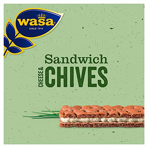 Wasa Knäckebrot Sandwich Käse & Schnittlauch Singlepack, 12er Pack (12 x 37 g) von Wasa