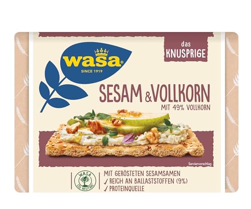 Wasa Knäckebrot Sesam & Vollkorn 12x200g I Geröstete Sesamsamen und nussig aromatischer Geschmack zum Frühstück oder als Snack Wasa Knäckebrot Sesam & Vollkorn 12x200g I Geröstete Sesamsamen und nussig aromatischer Geschmack zum Frühstück oder als Snack von Wasa