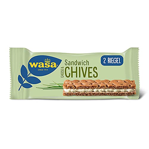Wasa Knäckebrot Sandwich Käse & Schnittlauch Multipack, 8er Pack (8 x 111 g) von Wasa