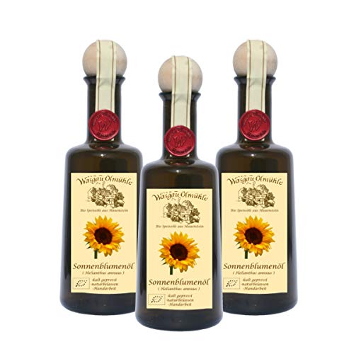 Wasgau Ölmühle- Bio Sonnenblumenöl -3x500ml-kaltgepresst, naturbelassen von Wasgau Ölmühle