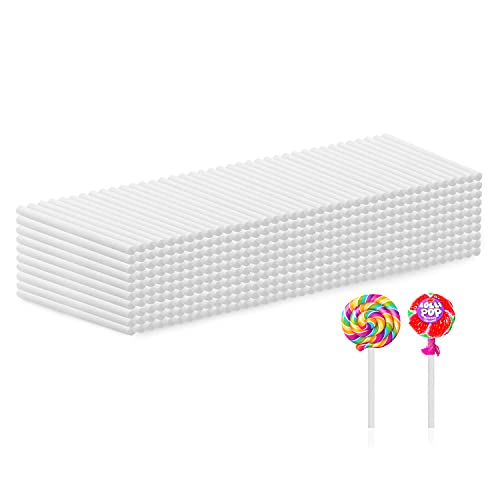 Lutscherstäbchen, 400 Stück, weiße Papier-Lutscherstäbe, Lollipop-Sticks für Kuchendekoration, Regenbogenbonbons, Cake Pops, Schokolade (10,2 cm) von Wawrrinews