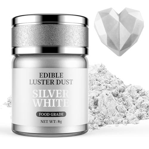 Essbarer Glitzer Silberweiß 8g, Waysroma Lebensmittel Glitzer für Getränke Lebensmittel Glitzerpulver Metallisch für Schokolade, Erdbeeren, Cupcakes, Osterkuchen, Fondant, Getränken, Pralinen Essbarer Glitzer Silberweiß 8g, Waysroma Lebensmittel Glitzer für Getränke Lebensmittel Glitzerpulver Metallisch für Schokolade, Erdbeeren, Cupcakes, Osterkuchen, Fondant, Getränken, Pralinen von Waysroma