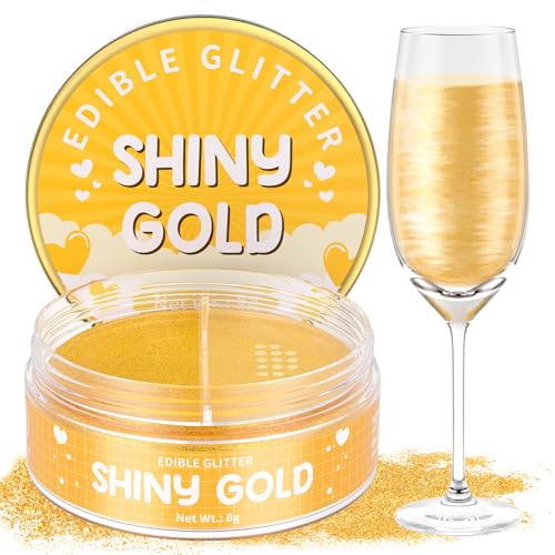 Essbarer Glitzer Gold 8g Mit Pulversiebloch, Waysroma Gold Glitzer für Getränke Geschmacklos Lebensmittel Glitzer für Torten, Schokolade, Erdbeeren, Cupcakes, Fondant, Cocktails, Osterkuchen, Drinks Essbarer Glitzer Gold 8g Mit Pulversiebloch, Waysroma Gold Glitzer für Getränke Geschmacklos Lebensmittel Glitzer für Torten, Schokolade, Erdbeeren, Cupcakes, Fondant, Cocktails, Osterkuchen, Drinks von Waysroma