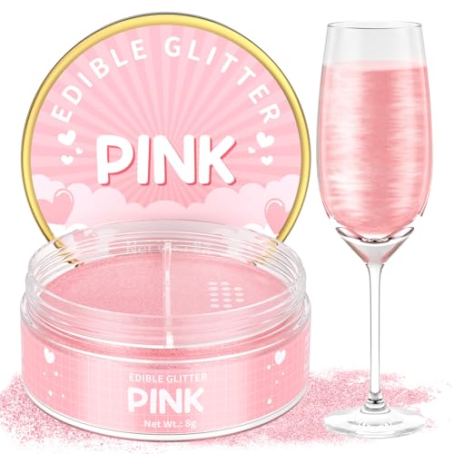 Essbarer Glitzer Pink 8g Mit Pulversiebloch, Waysroma Pink Glitzer für Getränke Geschmacklos Lebensmittel Glitzer für Torten, Schokolade, Erdbeeren, Cupcakes, Fondant, Cocktails, Osterkuchen, Drinks Essbarer Glitzer Pink 8g Mit Pulversiebloch, Waysroma Pink Glitzer für Getränke Geschmacklos Lebensmittel Glitzer für Torten, Schokolade, Erdbeeren, Cupcakes, Fondant, Cocktails, Osterkuchen, Drinks von Waysroma