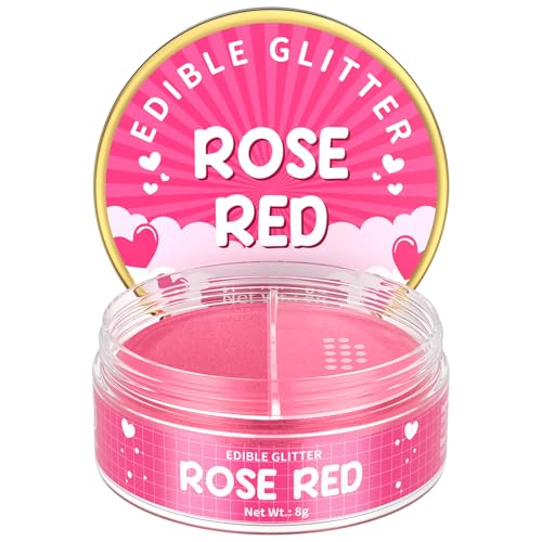 Essbarer Glitzer Rosérot 8g Mit Pulversiebloch, Waysroma Essbarer Glitzer für Getränke Geschmacklos Lebensmittel Glitzer für Torten, Schokolade, Erdbeeren, Fondant, Cocktails, Osterkuchen, Drinks Essbarer Glitzer Rosérot 8g Mit Pulversiebloch, Waysroma Essbarer Glitzer für Getränke Geschmacklos Lebensmittel Glitzer für Torten, Schokolade, Erdbeeren, Fondant, Cocktails, Osterkuchen, Drinks von Waysroma