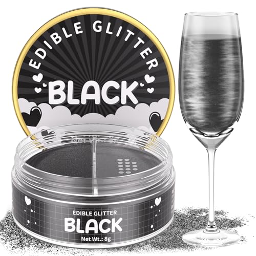 Essbarer Glitzer Schwarz 8g Mit Pulversiebloch, Waysroma Essbarer Glitzer für Getränke Geschmacklos Lebensmittel Glitzer für Torten, Schokolade, Erdbeeren, Fondant, Cocktails, Osterkuchen, Drinks Essbarer Glitzer Schwarz 8g Mit Pulversiebloch, Waysroma Essbarer Glitzer für Getränke Geschmacklos Lebensmittel Glitzer für Torten, Schokolade, Erdbeeren, Fondant, Cocktails, Osterkuchen, Drinks von Waysroma