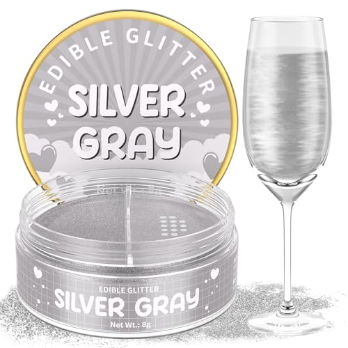 Essbarer Glitzer Silbergrau 8g Mit Pulversiebloch, Waysroma Essbarer Glitzer für Getränke Geschmacklos Lebensmittel Glitzer für Torten, Schokolade, Erdbeeren, Fondant, Cocktails, Osterkuchen, Drinks Essbarer Glitzer Silbergrau 8g Mit Pulversiebloch, Waysroma Essbarer Glitzer für Getränke Geschmacklos Lebensmittel Glitzer für Torten, Schokolade, Erdbeeren, Fondant, Cocktails, Osterkuchen, Drinks von Waysroma
