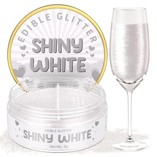 Essbarer Glitzer Weiß 8g Mit Pulversiebloch, Waysroma Weiß Glitzer für Getränke Geschmacklos Lebensmittel Glitzer für Torten, Schokolade, Erdbeeren, Cupcakes, Fondant, Cocktails, Osterkuchen, Drinks Essbarer Glitzer Weiß 8g Mit Pulversiebloch, Waysroma Weiß Glitzer für Getränke Geschmacklos Lebensmittel Glitzer für Torten, Schokolade, Erdbeeren, Cupcakes, Fondant, Cocktails, Osterkuchen, Drinks von Waysroma