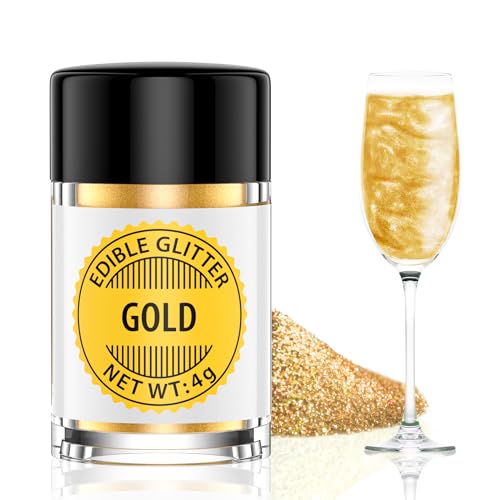 Gold Essbarer Glitzer für Getränke 4g, Waysroma Geschmacklos Essbarer Glitzer, Lebensmittel Glitzer für Cocktails, Likör, Sekt, Wein, Champagner, Schokolade, Fondant, Kuchen Deko Gold Essbarer Glitzer für Getränke 4g, Waysroma Geschmacklos Essbarer Glitzer, Lebensmittel Glitzer für Cocktails, Likör, Sekt, Wein, Champagner, Schokolade, Fondant, Kuchen Deko von Waysroma