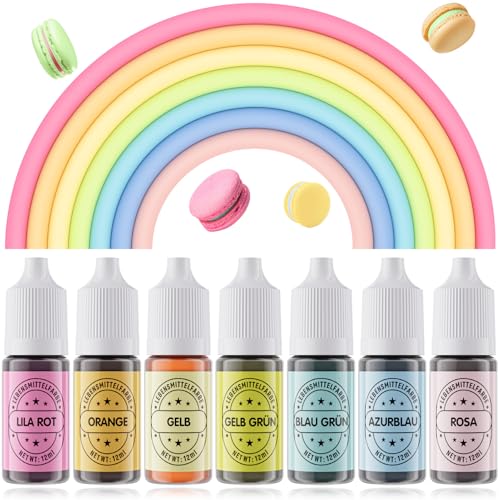 Waysroma Lebensmittelfarbe Macaron 7x12ml, nussfrei & zuckerfrei Lebensmittelfarbe Flüssig zum Backen, Oster-Macarons, Kuchen, Zuckerguss, Fondant, Kekse, Donuts Waysroma Lebensmittelfarbe Macaron 7x12ml, nussfrei & zuckerfrei Lebensmittelfarbe Flüssig zum Backen, Oster-Macarons, Kuchen, Zuckerguss, Fondant, Kekse, Donuts von Waysroma