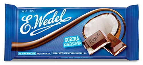 Zartbitterschokolade mit Kokosfüllung 100g von E.Wedel I Polnische Süßigkeiten von Wedel
