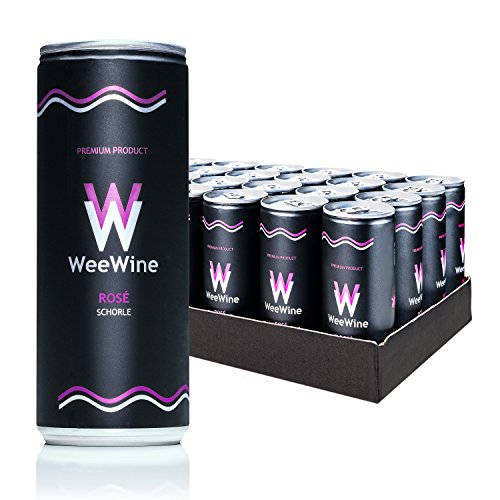 WeeWine Weinschorle – ROSÉ Roséweinschorle aus pfälzer Qualitätswein fruchtig lieblich 24er Palette (24 x 0,25 L) von WeeWine