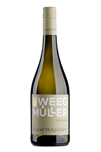 WEEGMÜLLER Grauer Burgunder Trocken | Deutscher Qualitätswein aus der Pfalz |Premium Weißwein trocken| 2021 | 12,5% vol. | 1 x 0,75 Liter von Weegmüller