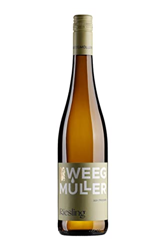 WEEGMÜLLER Riesling Trocken | Qualitätswein aus der Pfalz, Deutschland |Premium Weißwein trocken| 2021 | 12% vol. | 1 x 0.75 Liter von Weegmüller