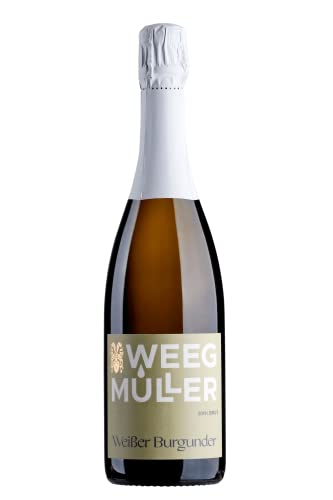 WEEGMÜLLER Weißer Burgunder Sekt Brut | Deutscher Schaumwein/Perlwein aus der Pfalz | Premium-Sekt trocken | Pinot Sekt | 2021 | 12,5% vol. | 1 x 0,75 Liter von Weegmüller
