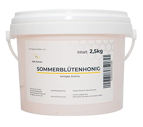 Deutscher Sommerblütenhonig - 2,5kg - Honig aus den Blüten des hessischen Sommers von Wegmann
