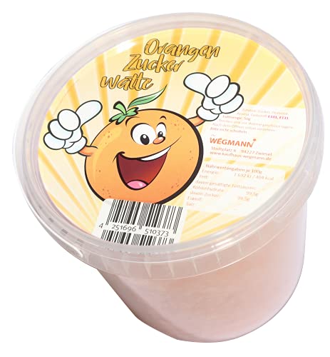 Wegmann XXL Zuckerwatte im Eimer mit Premium-Qualität, 50 g (1er Pack) Orange von Wegmann