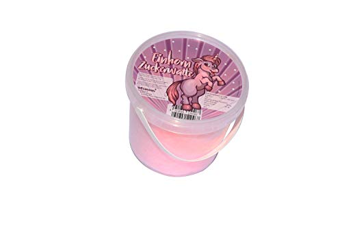 XXL Zuckerwatte | rosa Einhornzuckerwatte im Eimer | Mit Bubblegum Kaugummi Geschmack | Premium Qualität von Wegmann