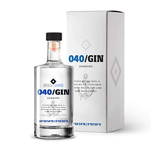 040 Gin mit hochwertiger Geschenkverpackung | 500ml Einzelflasche | 40% vol | fruchtig frischer Gin des Hamburger SV | hochwertiger Gin |Geschenkidee für echte HSV Fans von WeiLa