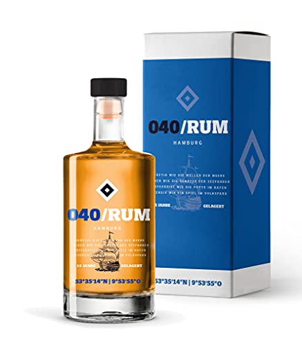 040 Rum mit hochwertiger Geschenkverpackung | 500ml Einzelflasche | 40% vol | Karibischer Rum des Hamburger SV | hochwertiger Rum | Geschenkidee für echte HSV Fans von WeiLa